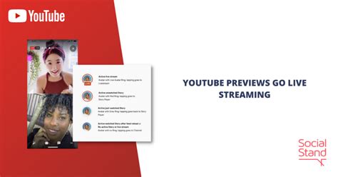Youtube Previews Go Live Streaming Social Stand