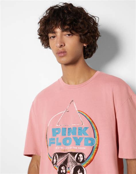 Short Sleeve Pink Floyd Print T Shirt Man Bershka