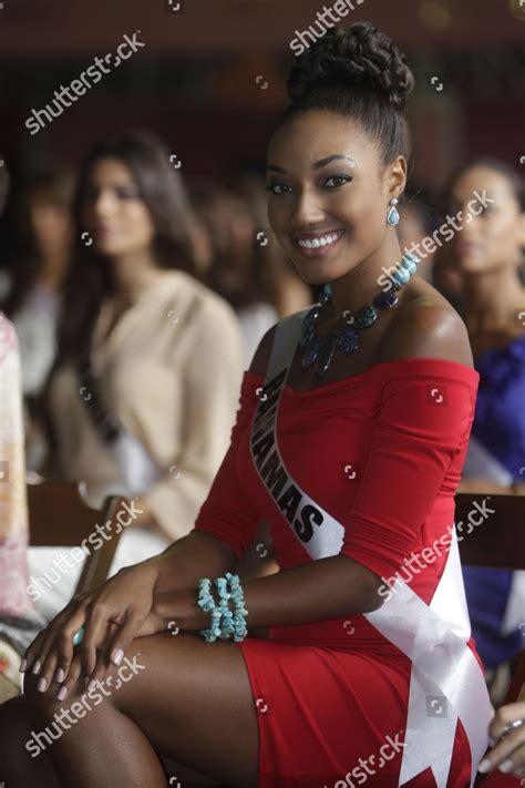 Miss Bahamas Anastagia Pierre Looks Camera Editorial Stock Photo