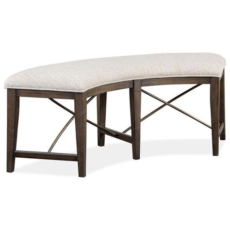 Magnussen Home Westley Falls Dining Curved Dining Bench With Upholstered Seat Howell Furniture