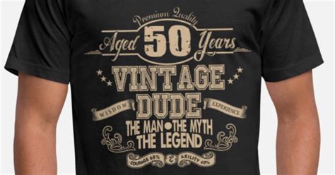 50 Years Aged 50 Years Vintage Dude The Myth Unisex Poly Cotton T
