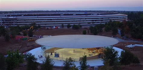 New Apple Park Drone Footage Shows More Landscaping Lights On In Steve