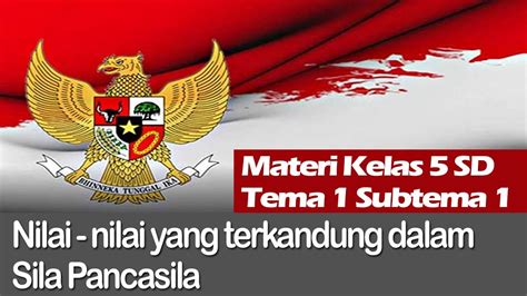 Nilai Yang Terkandung Dalam Pancasila Kelas Tema Subtema Pembelajaran Youtube