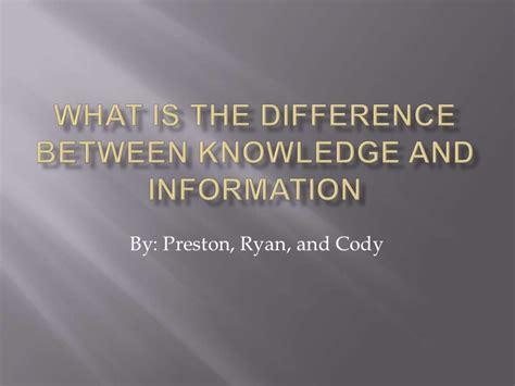 What Is The Difference Between Knowledge And Information