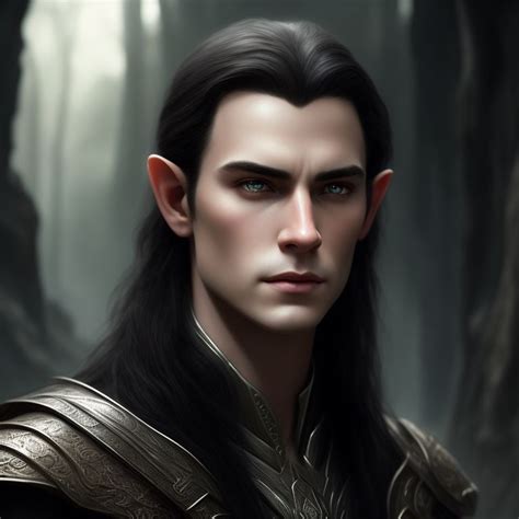 Formal Tarsier8 Young Male Elf With Long Dark Hair Clean Shaven Pale