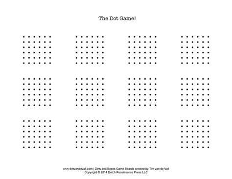 Free Printable Dots And Boxes Game Boards Play The Dot Game