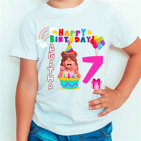 Roblox Girl Birthday T Shirt Roblox Girl Any Name Etsy