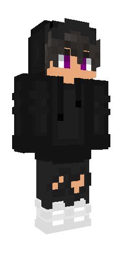 Black Hoodie Boy Classic And Purple Minecraft Skins Cute Minecraft