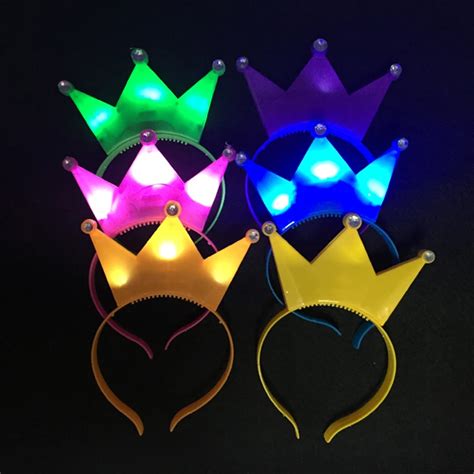 2018 Adult Kids Light Up Blinking Led Crown Headband Women Girl