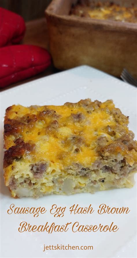 Sausage Egg Hash Brown Breakfast Casserole Jetts Kitchen