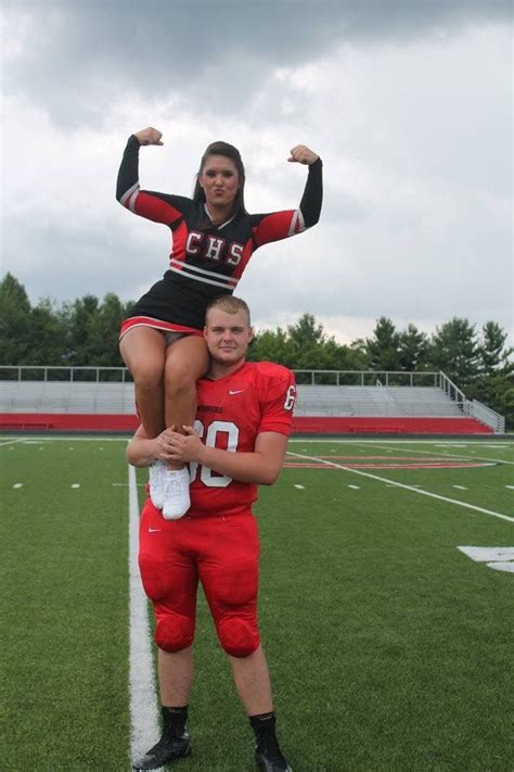 Cheerfootball Couple Pose Football Couples Cheer Football Couple Couples Sports Pictures