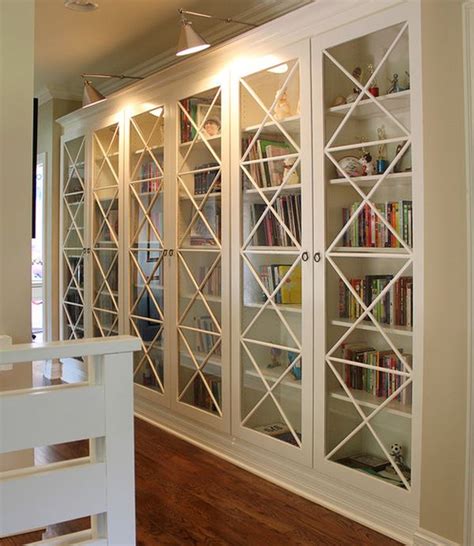Modern Cabinet Bookshelves Glass Doors Glass Bookcase Door Diy