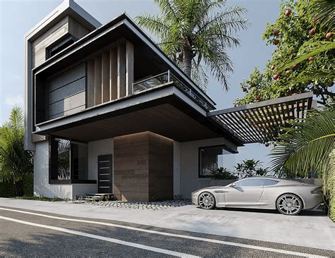 Exterior Design Modern Villa On Behance Modern Exterior House