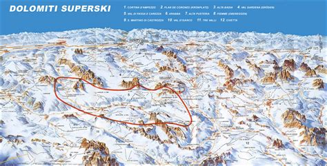 Dolomiti Superski Ski Map Italy Europe