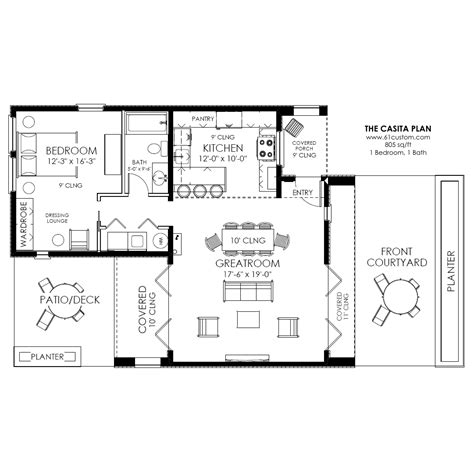Contemporary Casita Plan Small Modern House Plan