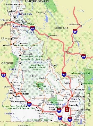 Idaho State Road Map Map Of Farmland Cave