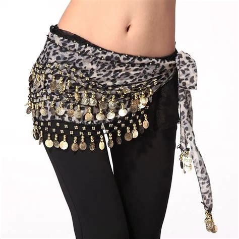 Gypsy Skirt Belly Dancing Costume Leopard Print Waist Chain Indian