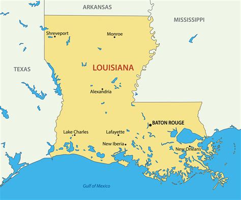 Map Of Louisiana Cities And Towns