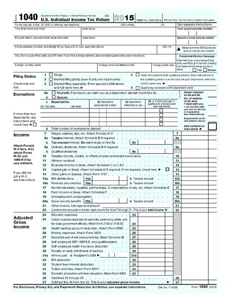 Us 1040a Printable Form Printable Forms Free Online