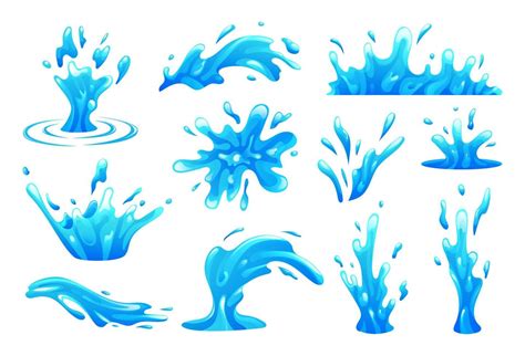 Water Splash Collection In Cartoon Style 11569342 Vector Art At Vecteezy