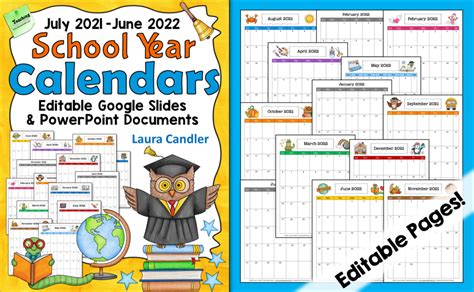 Editable School Year Calendars From Laura Candler Editable Monthly Vrogue