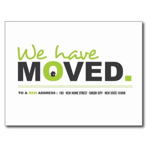 We Have Moved Green Moving Announcement Postcard Moving