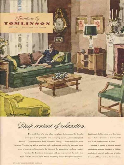 Furniture By Tomlinson 1946 Deep Content Ernest Walker Vintage Ad