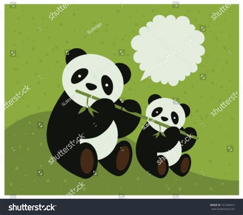 Two Pandas Vector Illustration เวกเตอร์สต็อก ปลอดค่าลิขสิทธิ์ 151294913