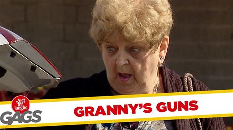 Badass Granny And Her Guns Just For Laughs Gags Just For Laughs Laugh