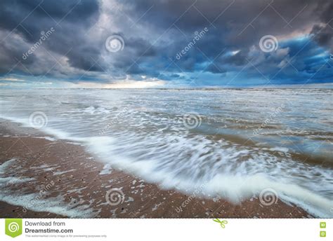 Stormy Sky Over North Sea Coast Stock Image Image Of Coast