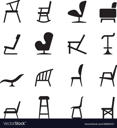 Chair Icons Royalty Free Vector Image Vectorstock