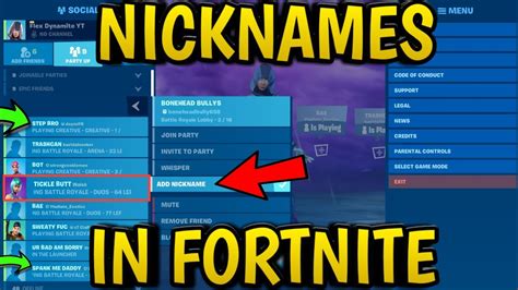 How To Give Your Friends Nicknames In Fortnite Fortnite New Nickname
