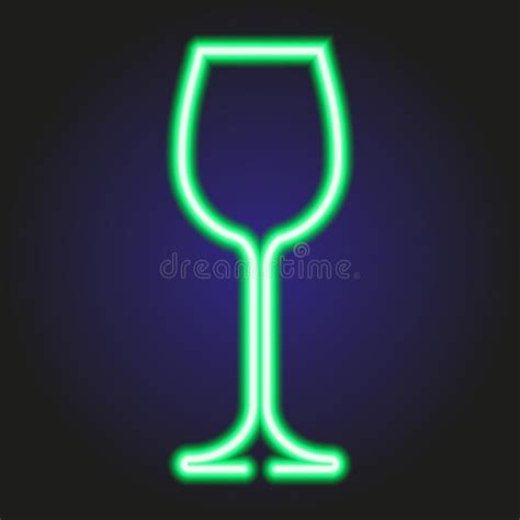 Wine Glass Glowing Blue Neon Of Illustration Stock Illustration Illustration Of Champagne