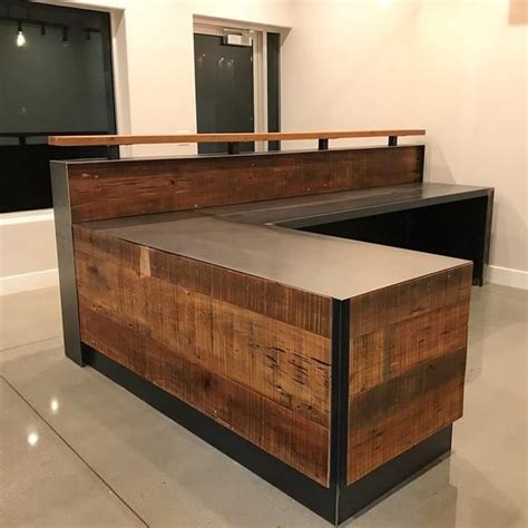 This Is An L Shaped Reception Desk Made With Reclaimed Louisiana