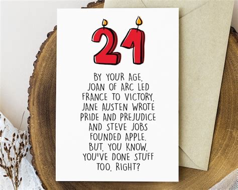 Funny 21st Birthday Card Printable 21st Birthday T For Her Etsy