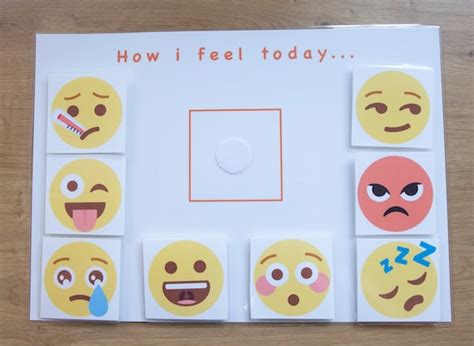 Printable Emoji Emotions Chart Kids Early Etsy