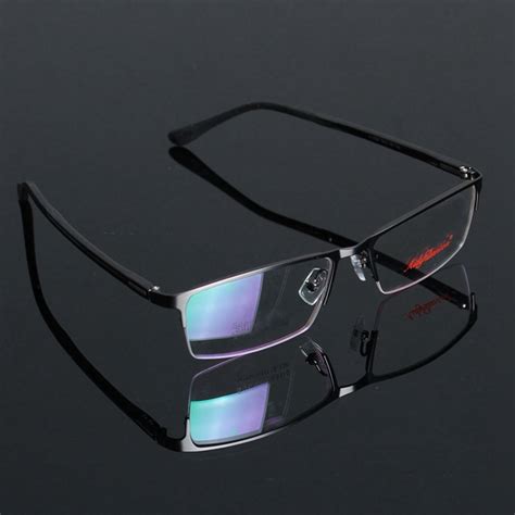 metal half rimless reading glasses myopic eyewear frame at banggood