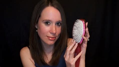 ASMR Hair Brushing Brush Sounds With Whispering Tapping Scratching YouTube