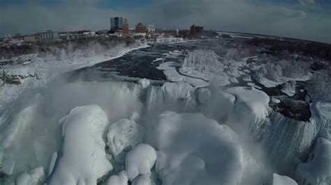Exclusive Drone Video Shows A Frozen Niagara Falls
