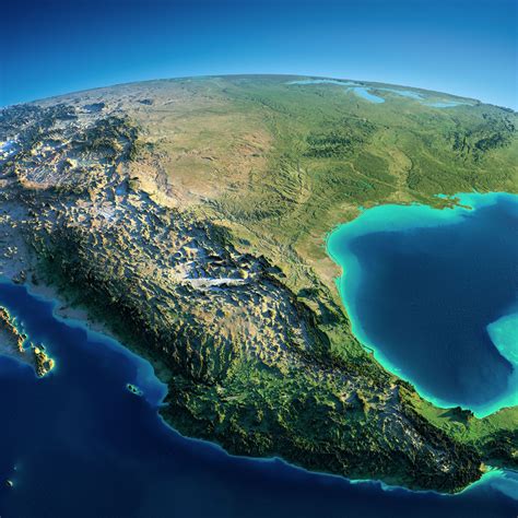 Exaggerated Relief Map Of Mexico Earth From Space Relief Map Earth