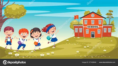 Happy Cute Cartoon School Children Stock Vector Image By ©yusufdemirci