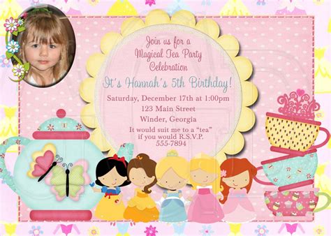 Free Printable Princess Tea Party Birthday Invitations Download