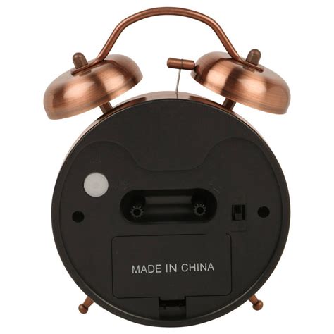 Ts Byte Big Size Quartz Twin Bell Alarm Clock With Led Light Copper