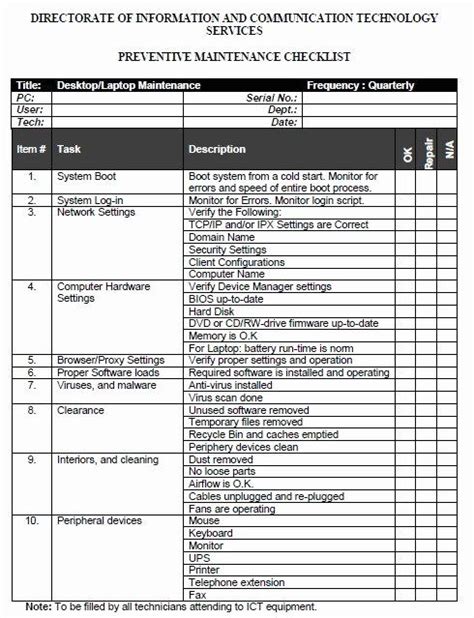 While starting, have a checklist of the things you might need for your business. Computer Repair Checklist Template Elegant 12 Free Sample ...