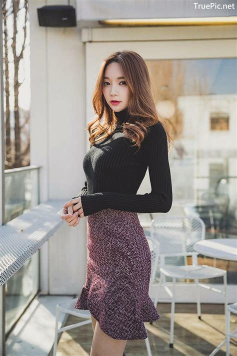 Korean Fashion Model Park Soo Yeon Beautiful Winter Dress Collection