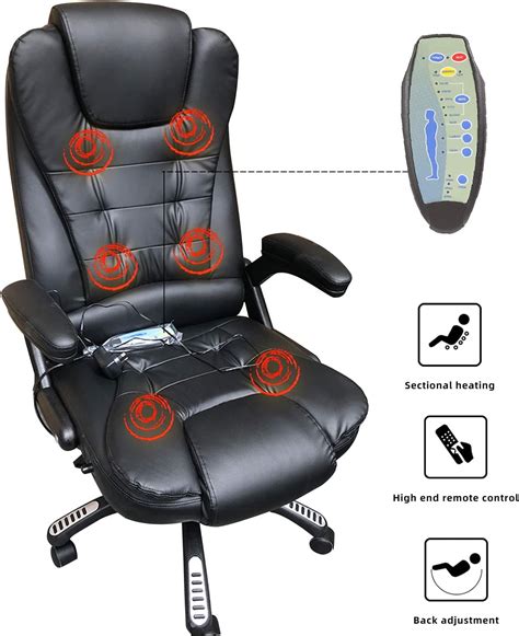 Mecor Heated Office Massage Chair High Back Pu Leather Computer Chair W360 Degree