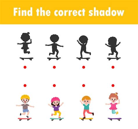 Premium Vector Find The Correct Shadow Educational Game For Children