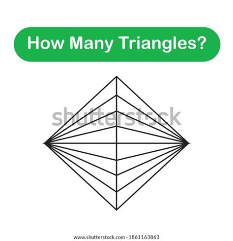 How Many Triangles Mathematics Education Game Stock Vector Royalty