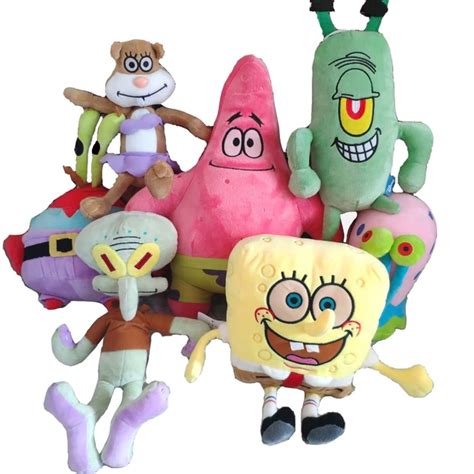 Patrick Star Squidward Tentacles Sandy Gary Krabs Sfuffed Plush Toy New