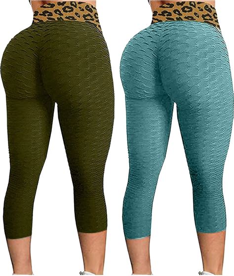 Inner 2pc Leggings For Women Honeycomb Anti Cellulite Waffle Leggings High Waist Gym Leggings